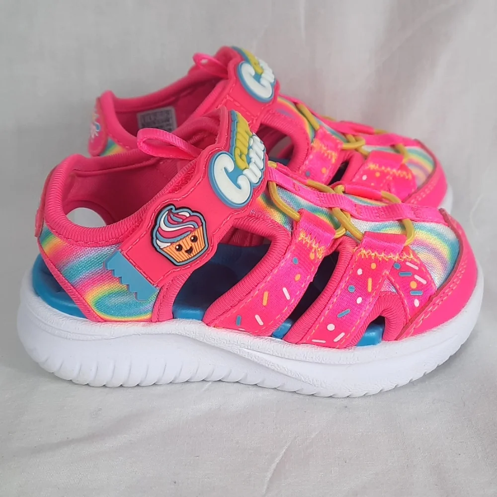 Skechers Sweet Kicks Jumpster  Scented Toddler Sandals Size 5 Pink Rainbow